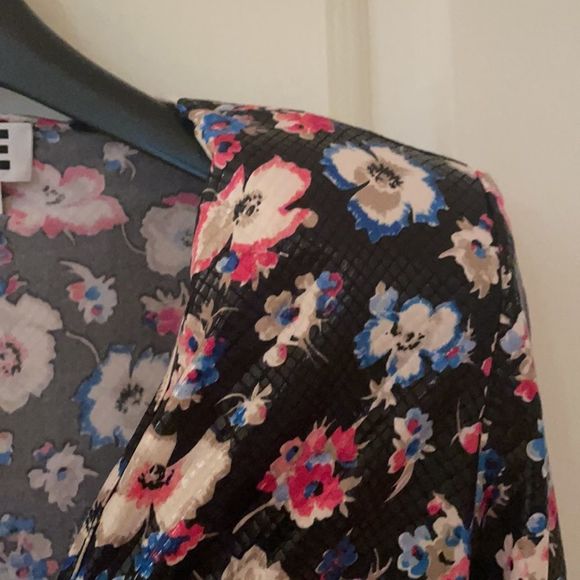 ROTATE Birger Sierra floral ruched long sleeve top black multi nwot - Picture 7 of 14